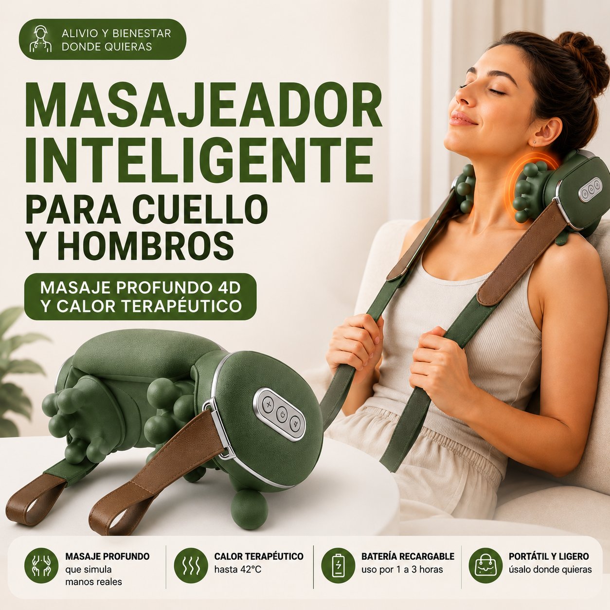 MASAJEADOR INTELIGENTE PARA CUELLO Y HOMBROS 🔥